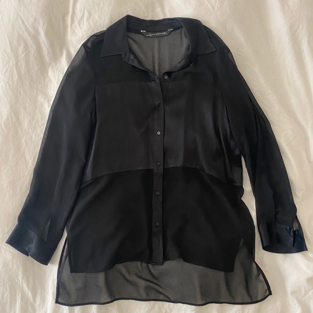 Black Zara silky shirt